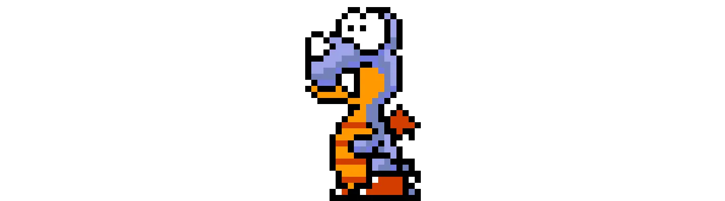 an image of a purple dinosaur enemy from Super Mario World