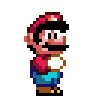 an animation of Mario walking from Super Mario World